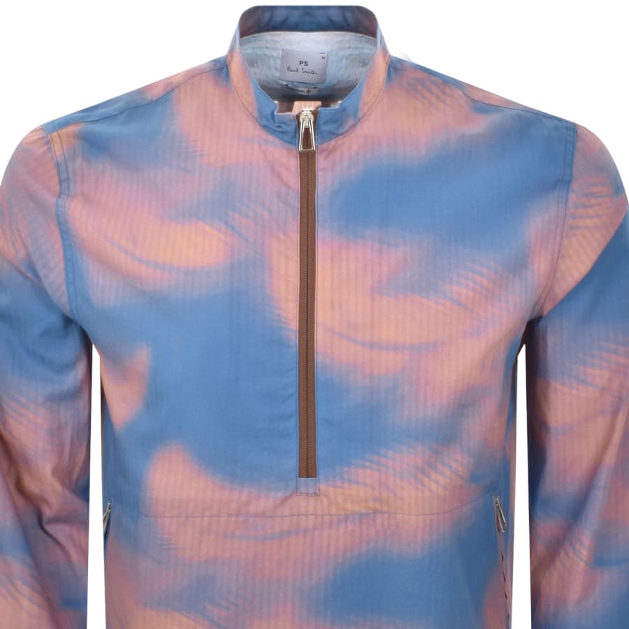 Paul Smith Shadow Palm Half Zip Jacket Blue | Mainline Menswear us